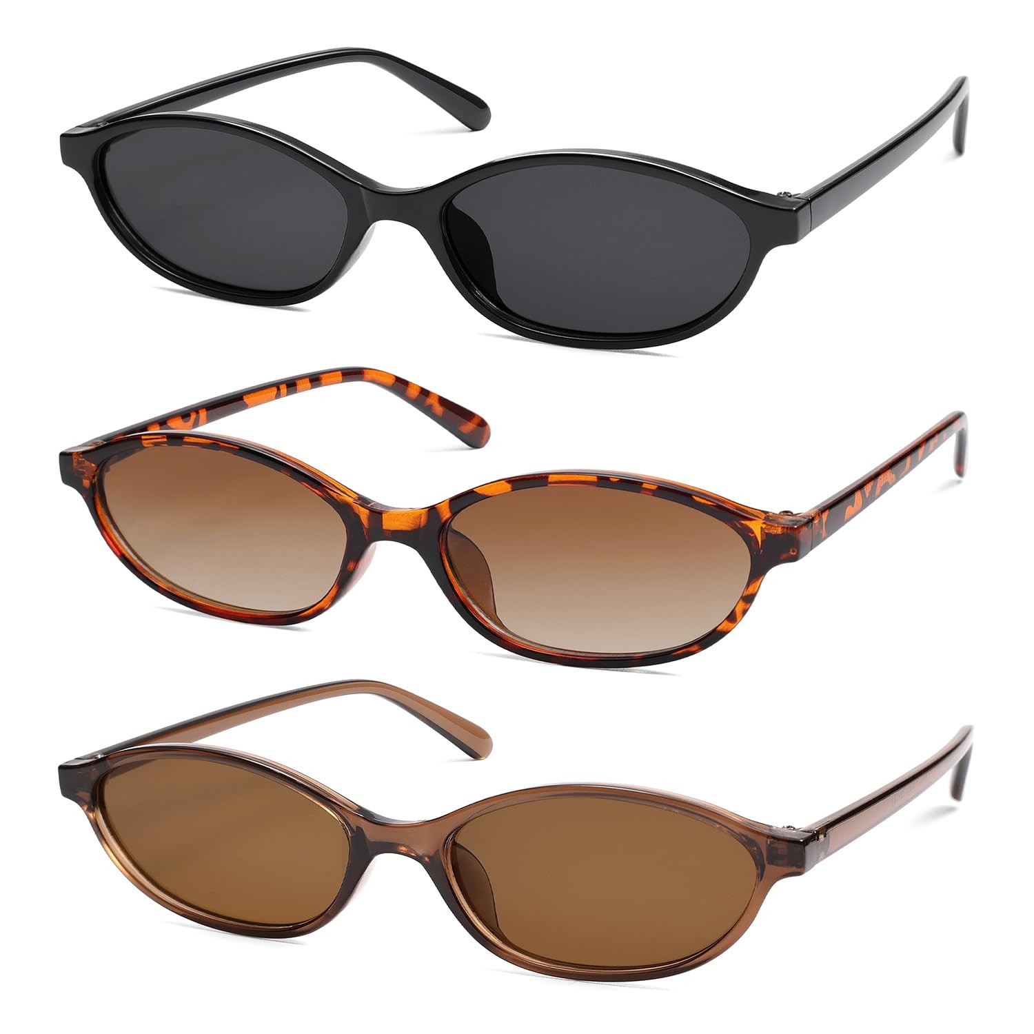 Retro Y2K Oval Cat Eye Sunglasses for Women Trendy Narrow Designer Sunnies-image