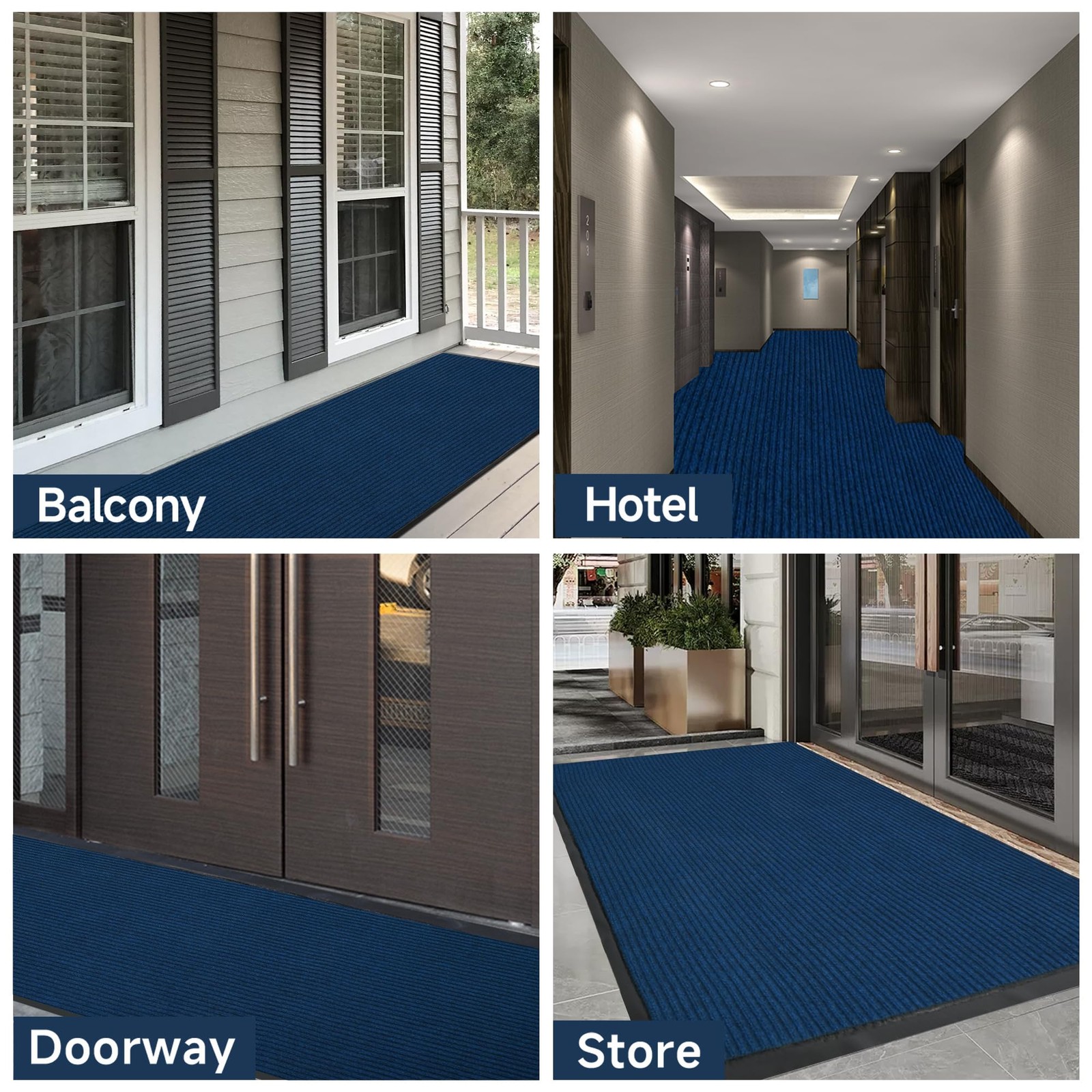 Commercial Grade Door Floor Mat 3' x 10' Brush Step Entrance Mat Heavy Duty I...