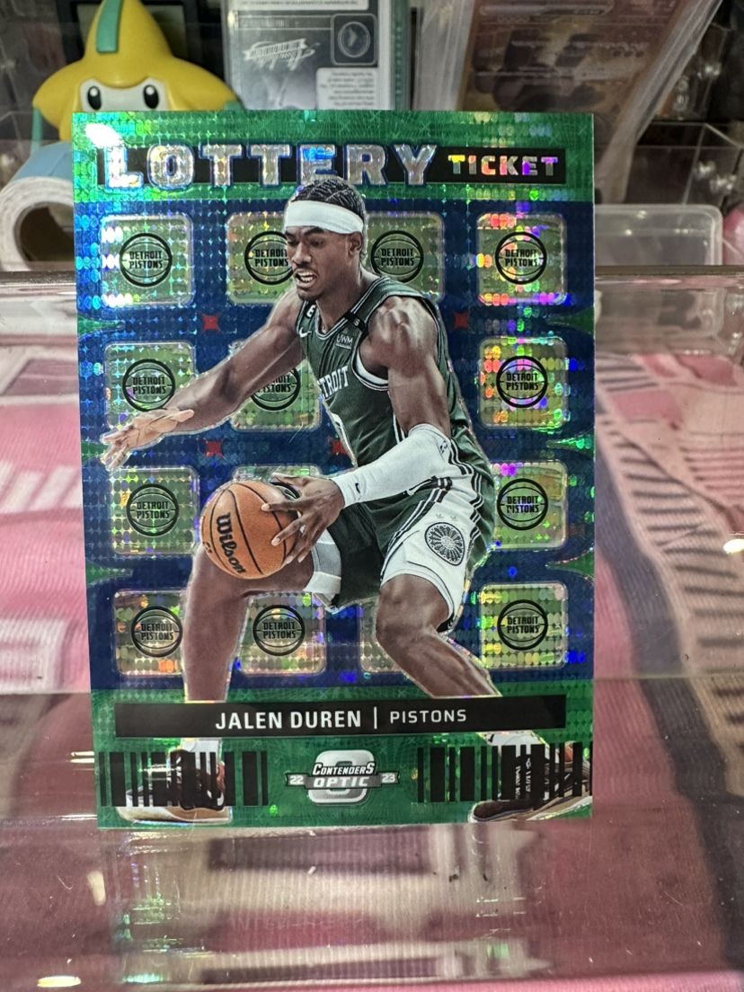 2022-23 Contenders Optic Jalen Duren Rookie RC Lottery Ticket Green Pulsar 25/25