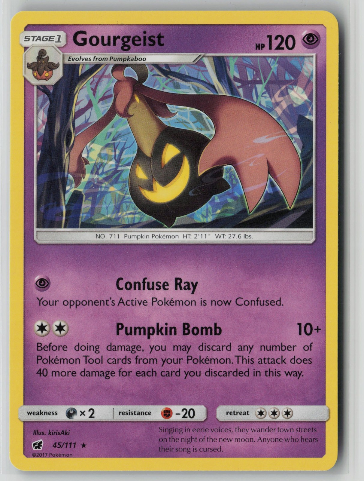 Gourgeist 45/111 Pokemon Crimson Invasion Rare Lightly Played Card (LP)