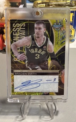 Braden Smith 2024-25 Bowman U Inscribed Autograph Basketball Card Purdue /75