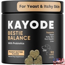 Probiotic Chews Dog Yeast Relief Itch Skin Immune Liver Support Natural New