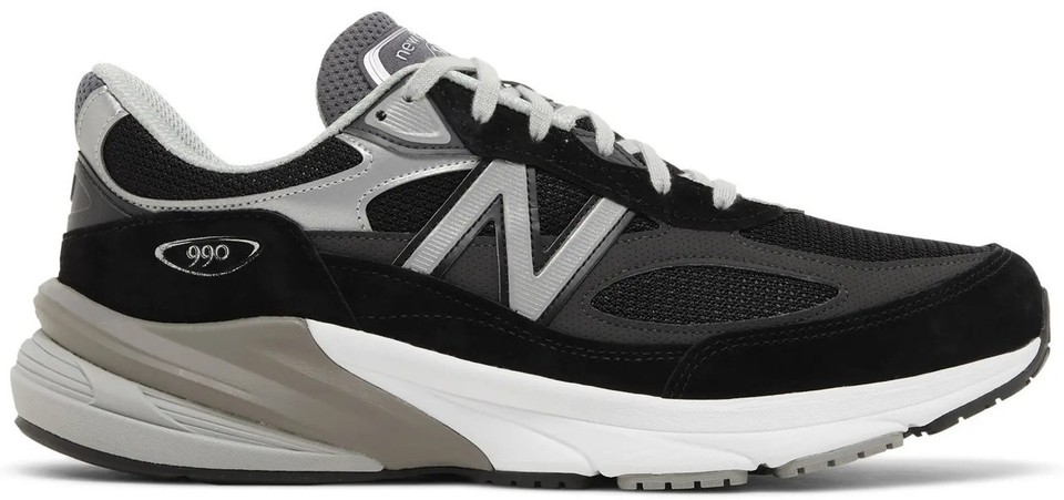 New Balance 990v6 Made in USA 2E Wide Black Silver for Sale