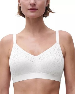 New CHANTELLE 13F8 White Seamless Norah Supportive Wireless Bra Size 38H