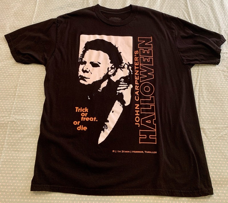🔪 Halloween 1978 THE SHAPE XL Black T-shirt Michael Myers w/ Chef Knife