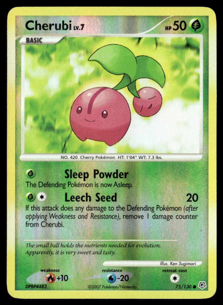 Cherubi Common Reverse Holo Diamond and Pearl 75/130 NM Pokémon TCG