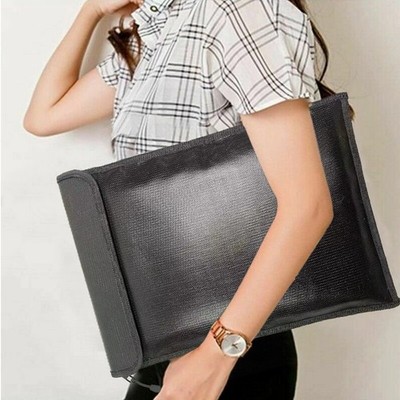 Fireproof Document Bag 15 x 11  X-Large Upgrade Money Bag Fire Safe Storage NEW