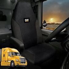Semi Big Rig Truck Seat Covers Black Mesh Heavy-Duty Universal Fit Set of 2