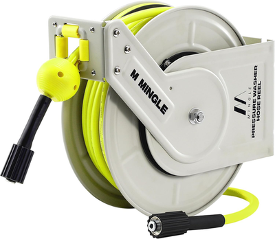#ad Retractable Pressure Washer Hose Reel 1 4quot; × 60Ft Power Washer Hose Reel Auto $200.92