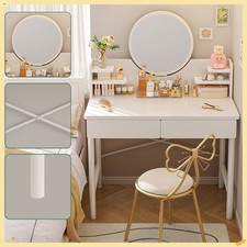 80cm Vanity Dressing Table with 2 Drawers & Mirror Makeup Desk Bedroom Furniture
