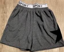 SheIn Unisex Shorts athletisch Grau Stern-Pri...
