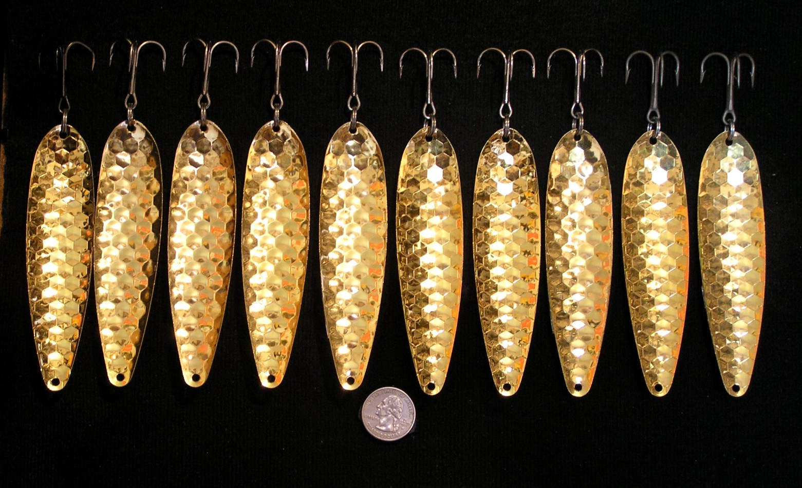 New Gold Plated 4 3/4" Salmon Trout Trolling Spoons Downrigger Fishing Lures - Image 2