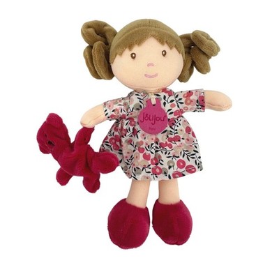 JOLIJOU PARIS My First Doll With Bear Fuchsia Light Brown Hair 7 Inch Whimsical