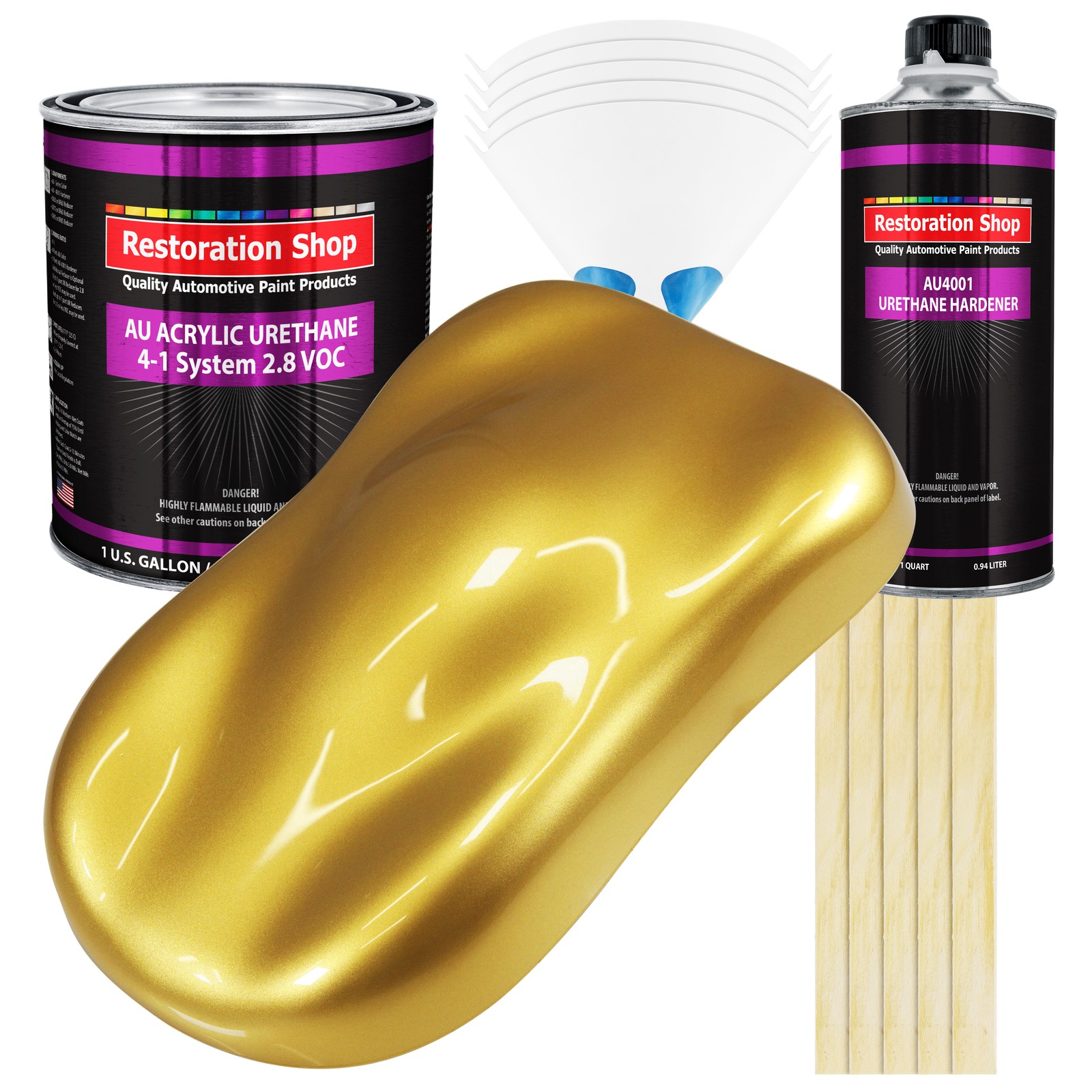 Restoration Shop Anniversary Gold Metallic Acrylic Urethane Auto Paint Gallon Kit  