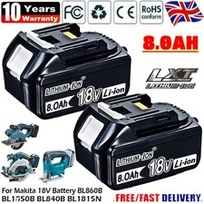 2 Pack For Makita 18V 8.0Ah LXT Li-Ion BL1830 BL1850 BL1860 Cordless Battery