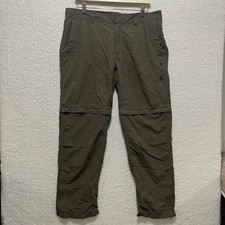 The North Face Mens Convertible Hiking Pants Zip Off Cargo Green Size 36