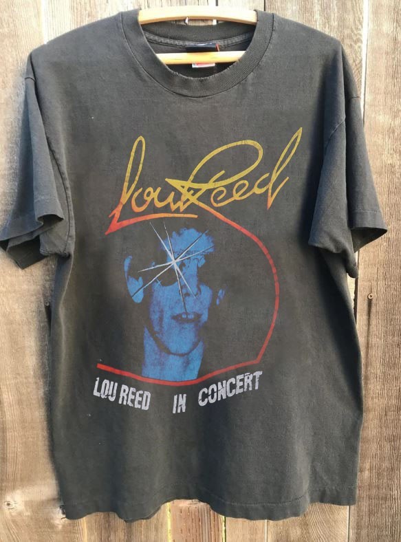 1978 Lou Reed Street Hassle Tour Charcoal Cotton Tshirt Unisex S