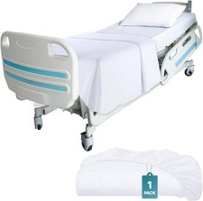 White Fitted Hospital Bed Sheets 36 X 80 X 9 Soft Cotton For Medical Use