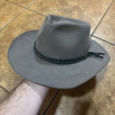 VTG Akubra Western Cowboy Hat Imperial Pure Fur Felt Gray Sz 56