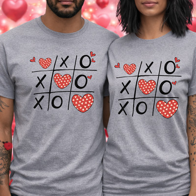 Valentine's Day Shirt Valentine Tic Tac Toe T-Shirt  Unisex Vday Tee