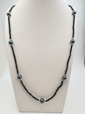 Peacock Shell Pearl Black Spinel Endless Beaded Necklace 77.00 ctw 30 Inches