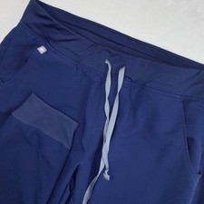 FIGS Zamora Jogger Scrub Pants Women Large Navy Blue W18SW2005 FIONx Yoga Waist