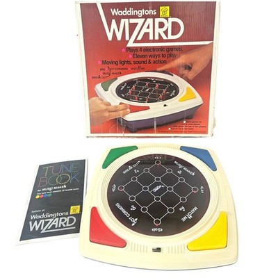 Vintage Waddingtons Wizard Electronic Memory Music Maker Spiel + Box & Melodienbuch