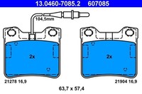 Bremsbelagsatz Scheibenbremse Hinten Ate 130460 70852 FÜR Mercedes