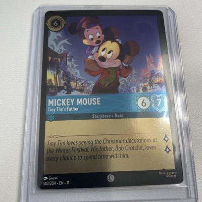 Disney Lorcana-Winterspell-Mickey Mouse-Tiny Tim's Father-#140-Cold Foil-M/NM