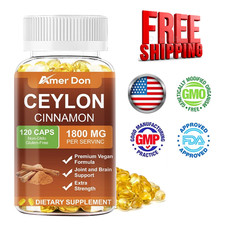 Organic 1800mg Ceylon Cinnamon Softgels Capsules Potency Blood Sugar Support