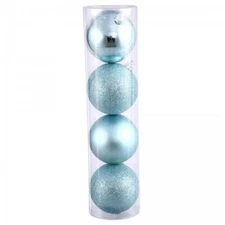 Vickerman N590832A 3 in. Baby Blue 4 Finish Orn Asst 16-Box