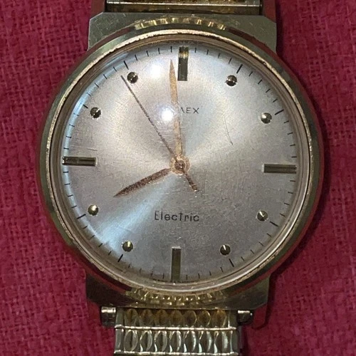 Vintage Timex Electric Mens Watch 34mm Gold Tone