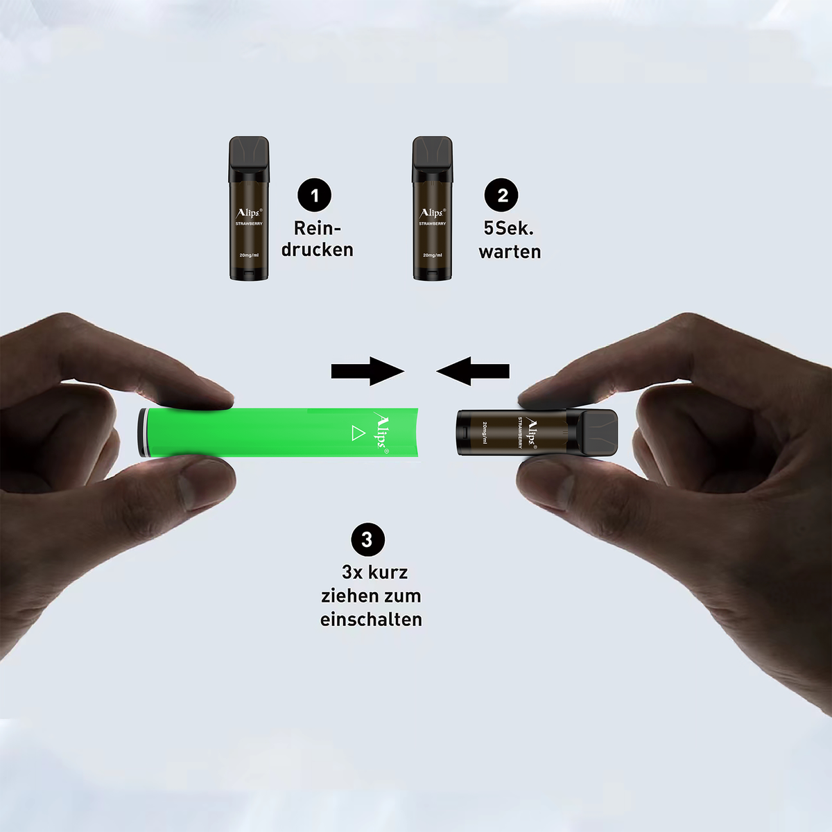 Alips LOVO 900 E-Zigarette Mehrweg 2x Pod-System E-Shisha mit 20mg Nikotin  Vape
