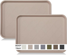 Boot Tray for Entryway Indoor, Heavy Duty Shoe Mat Tray 2 Packs, 16.7"X12.8" Wat