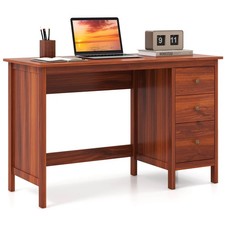 48" Home Office Desk with 3 Drawers Computer Desk PC Laptop Workstation Brown