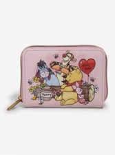 Loungefly Disney Winnie The Pooh Mini Zipper Wallet Valentine's Day Pink New