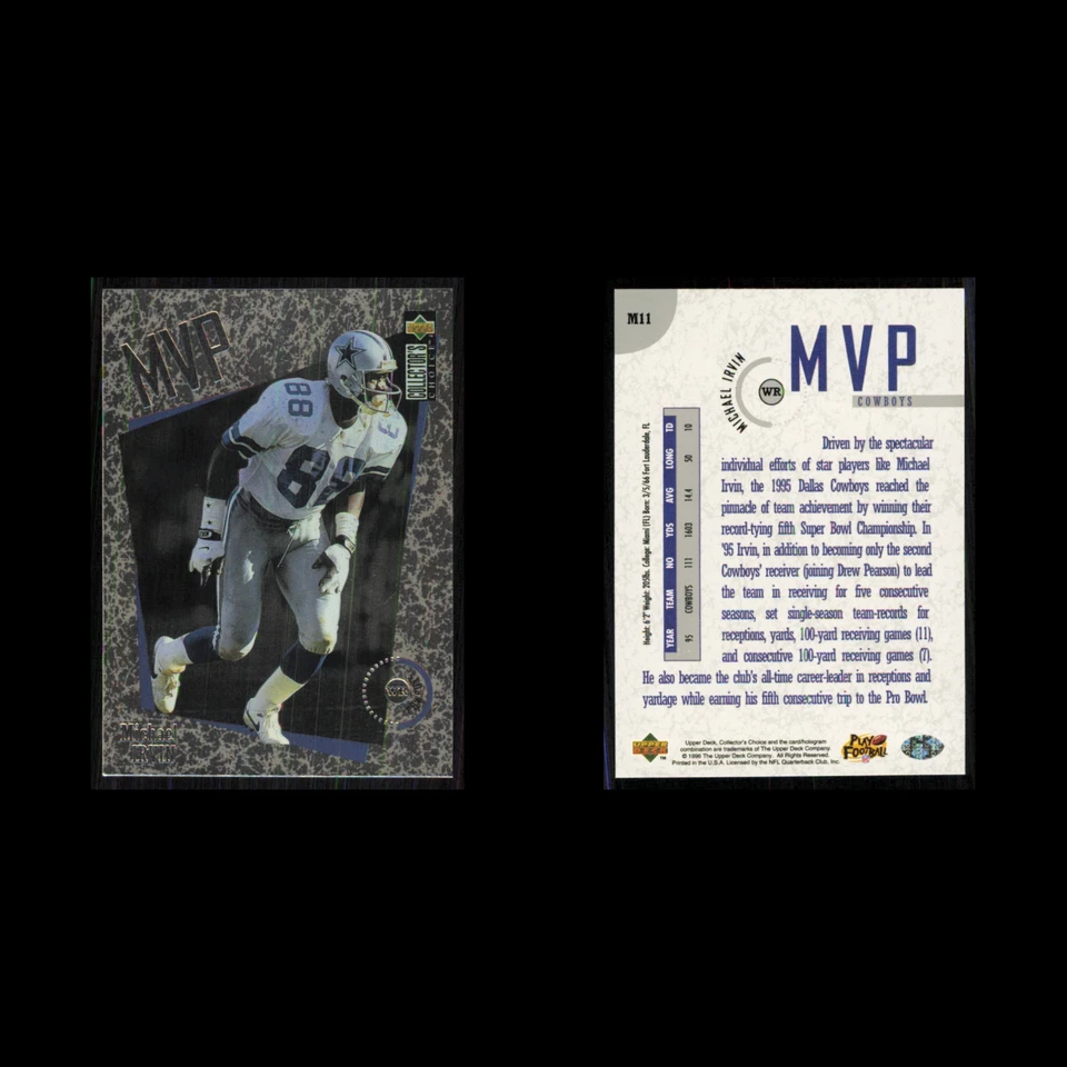 Michael Irvin #M11 1996 Collectors Choice MVPs Dallas Cowboys Football Card NFL - Image 3 of 3