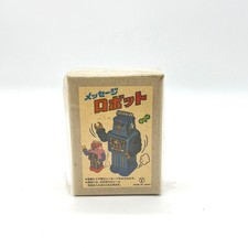 Vintage Mechanical Wind Up Tin Toy Robot Blue Japan Retro Toy in Box Yonezawa