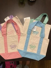 Trader Joe’s Mini Pastel Canvas Tote Bag Set Of 4 Colors Limited (New With Tag)