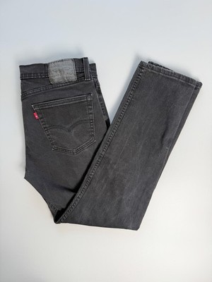 Levi s 502 Black Jeans Straight Leg Washed Black Denim Vintage Style Size 34x32