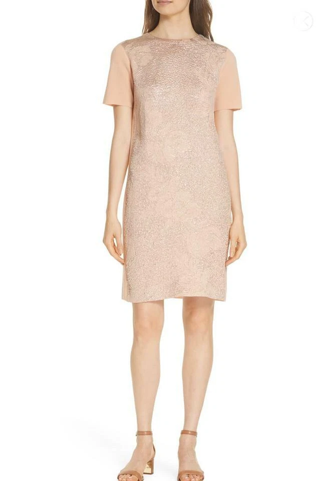 $896 NUOVO Tory Burch Jonah Jacquard Maglione Anteriore ABITO + CARDIGAN Alabastro S