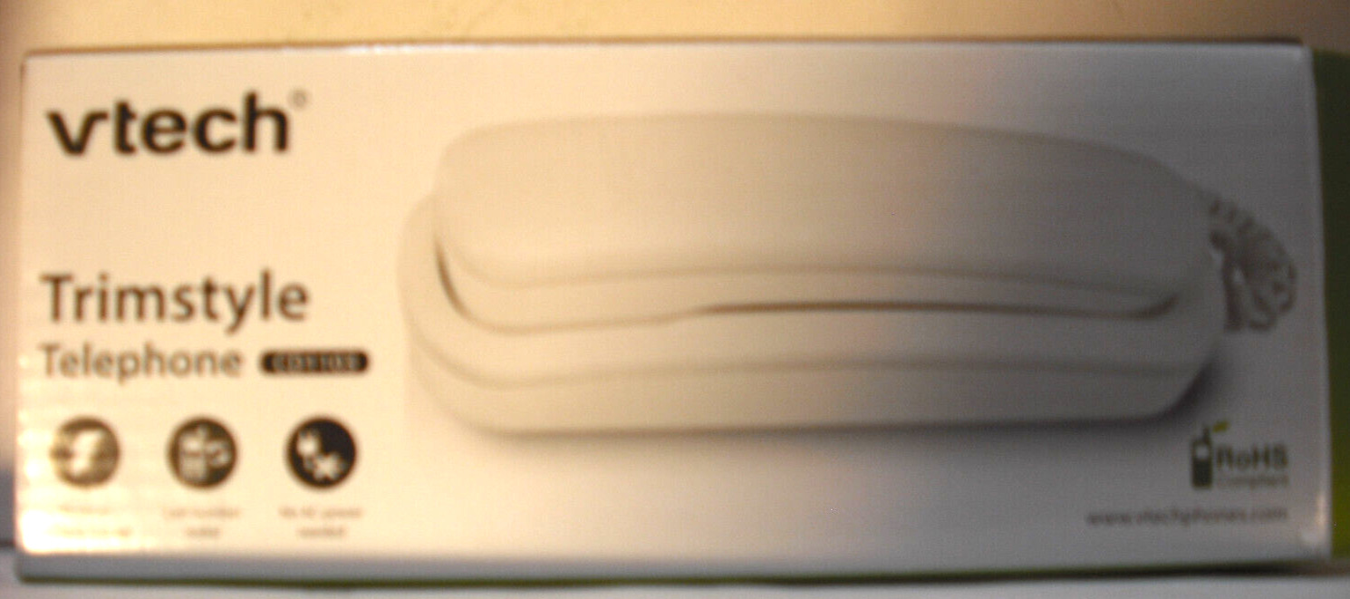 NIB VTech CD1103 Trimstyle Corded Phone - White