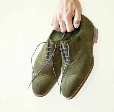mens green suede dress shoes