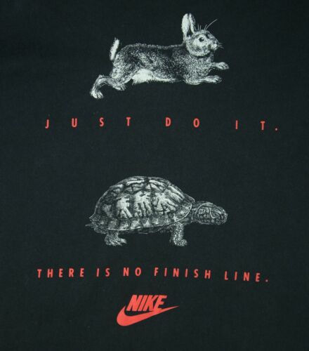 Nike Herren Vintage Kaninchen Just Do It No Finish Line T-Shirt Größe M schwarz USA - Bild 1 von 7