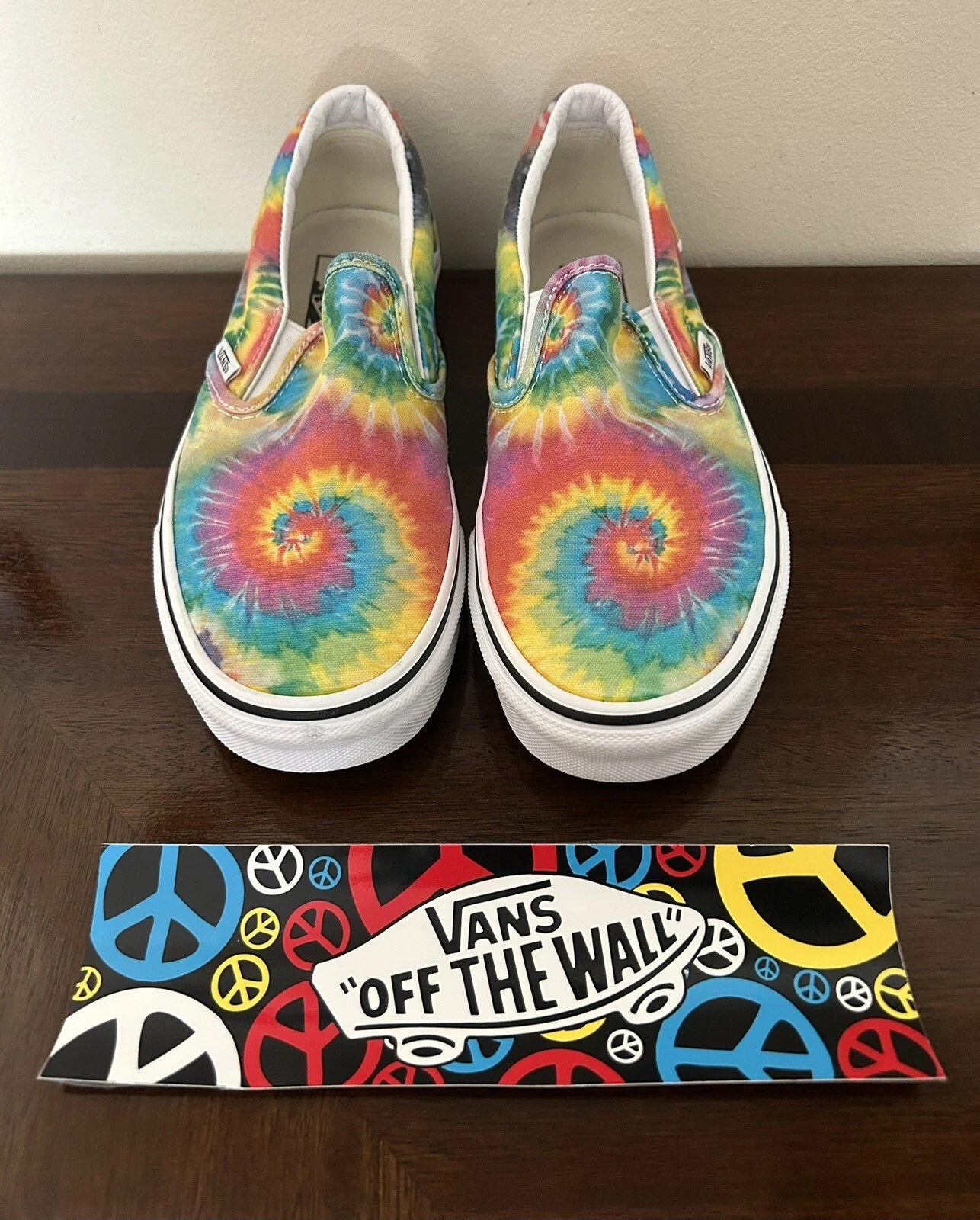 Scarpe slip on classiche Vans (colorante cravatta arcobaleno) taglia donna 8 0 uomo 6 5