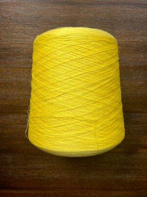 720g 60% Silk 40% Cotton Contrast Yarn Cone 2/115nm Yellow｜Washable Dust!