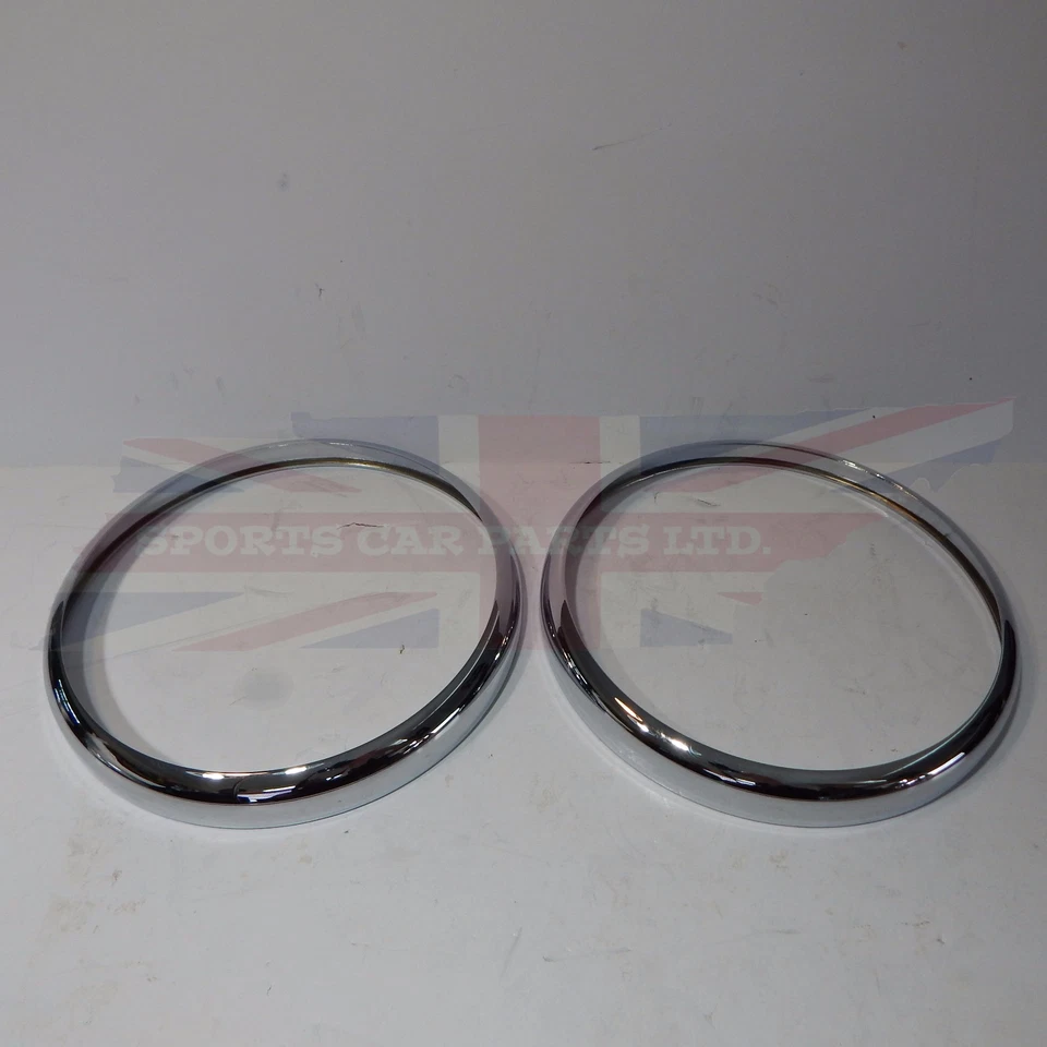 Nuevo par de luces de borde de llanta de faros MGB 1963-79 cromado sobre latón Foto 3 de 3
