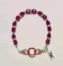 Red Czech Glass Beads Medical Alert ID Replacement Bracelet Garnet Red 6"