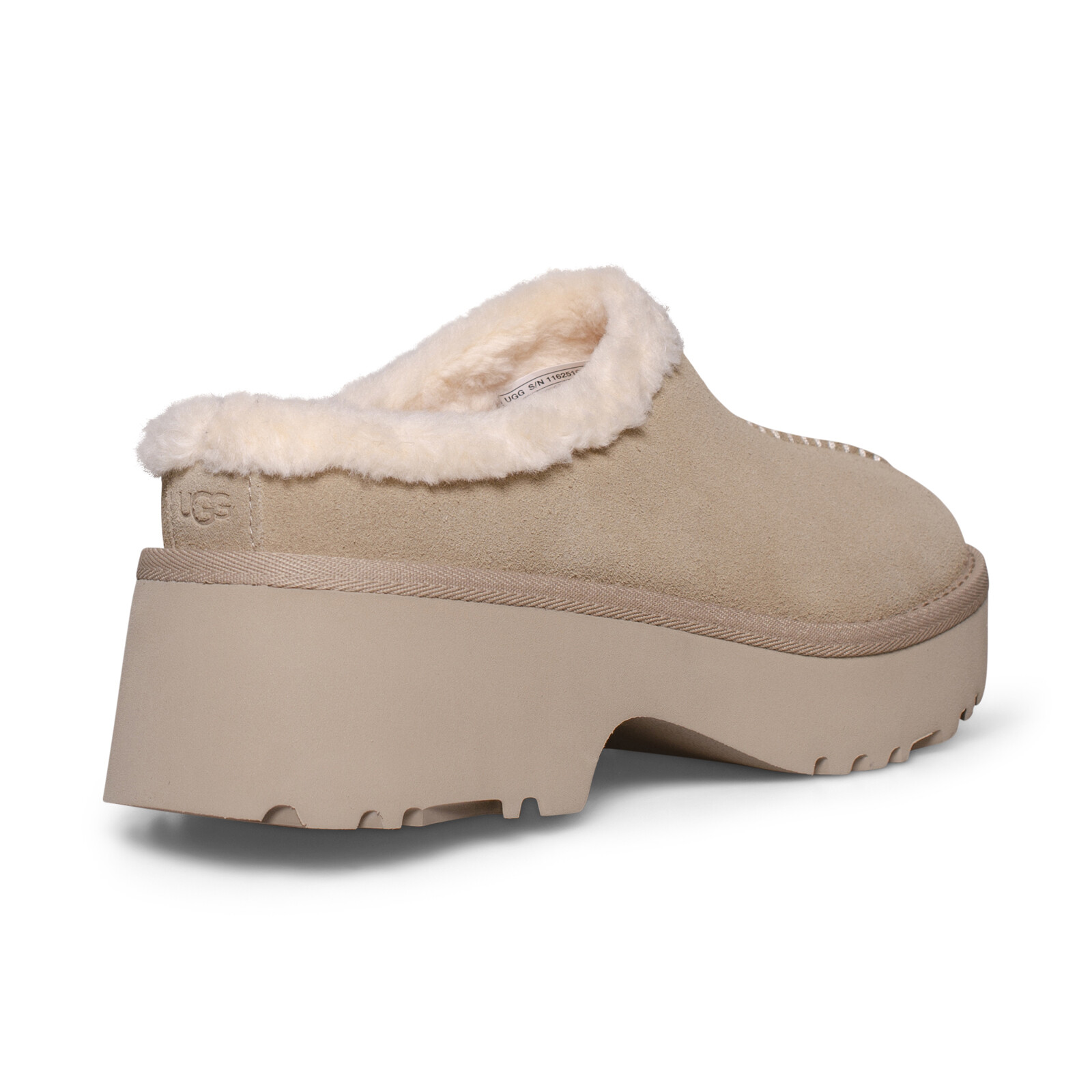 PANTOFOLA D’ORO UGG NEW HEIGHTS ZOCCOLI COMODI SEMI DI SENAPE SCAMOSCIATI SLIP ON SCARPE DA DONNA TAGLIA US 7