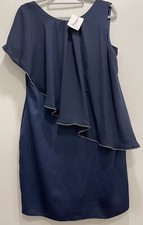 Dress 14 Party/cocktail Navy Short Asymmetrical Overlay